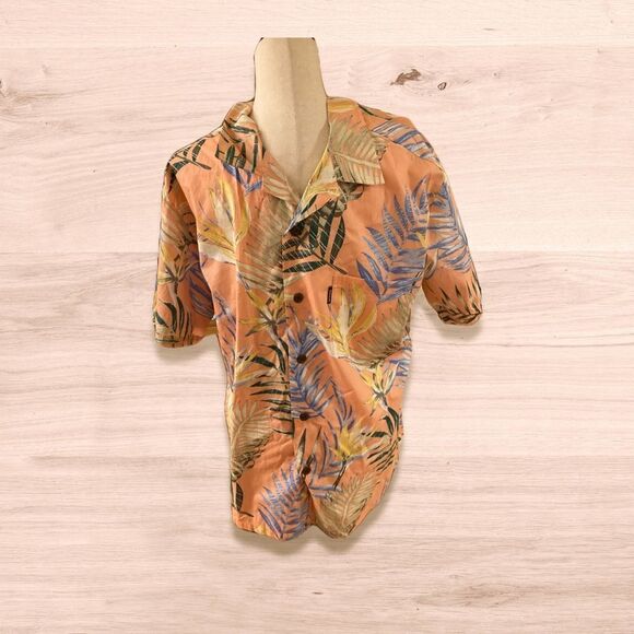 Palmwave Peach Print Hawaiian Shirt - Picture 9 of 9